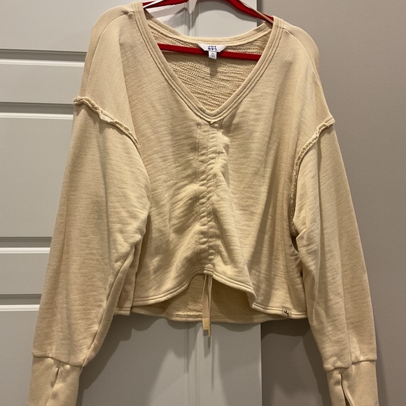 JoyLab Tops - JoyLab Cream V-Neck Sweatshirt